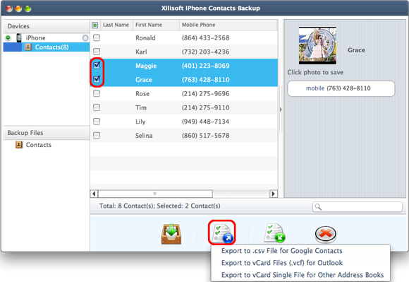 Xilisoft iPhone Contacts Backup for Mac