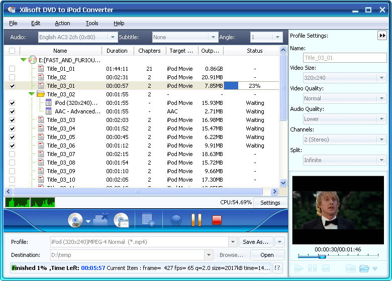Xilisoft DVD to iPod Converter - convert DVD to iPod, convert DVD to iPod
