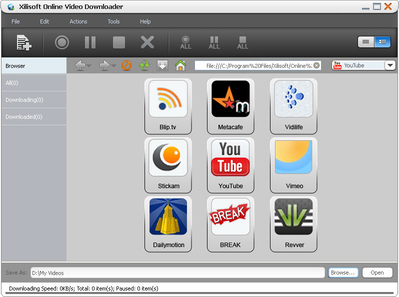 Xilisoft Online Video Downloader Screenshot.