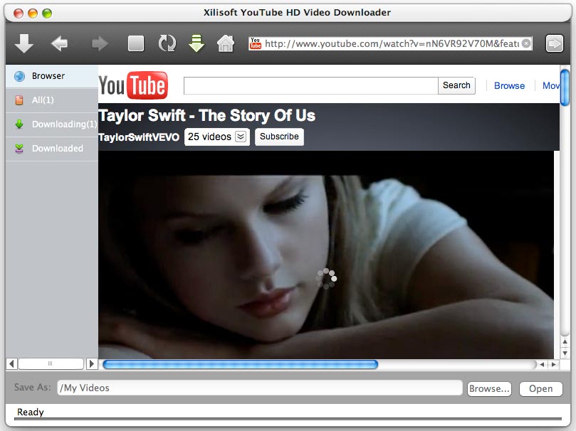 Xilisoft YouTube HD Video Downloader for Mac Screenshot.