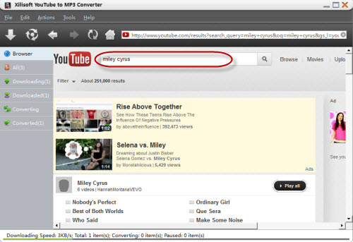 Search the YouTube videos